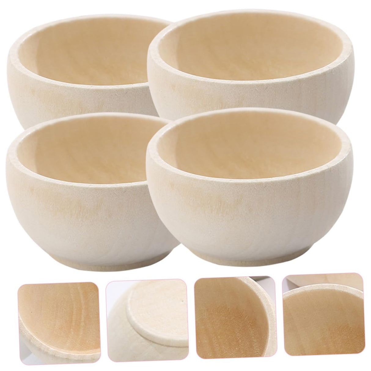 Abaodam 12 pcs small wooden bowl wooden crafts wooden cutlery dinnerware small wood bowls unfinished wood bowls wood bowl Delicate Wood Simulated Abaodam