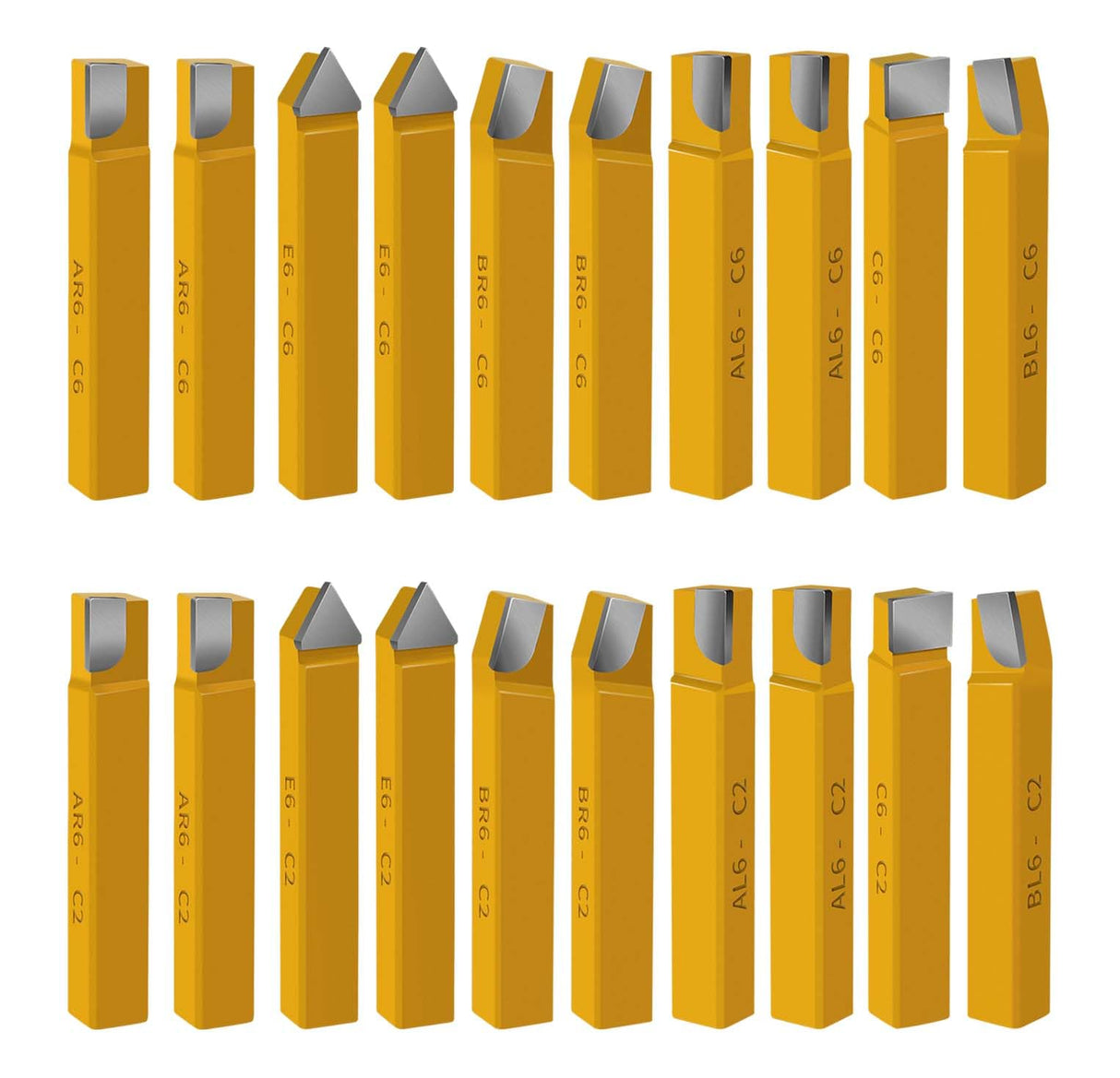 HAowosi 20 pc 1/2"Carbide Tip Tipped Cutter Tool,Metal Lathe Cutting Tools,Lathe Tools Metal Cutting for Metal Lathe Turning, Boring, and Chamfering HAowosi