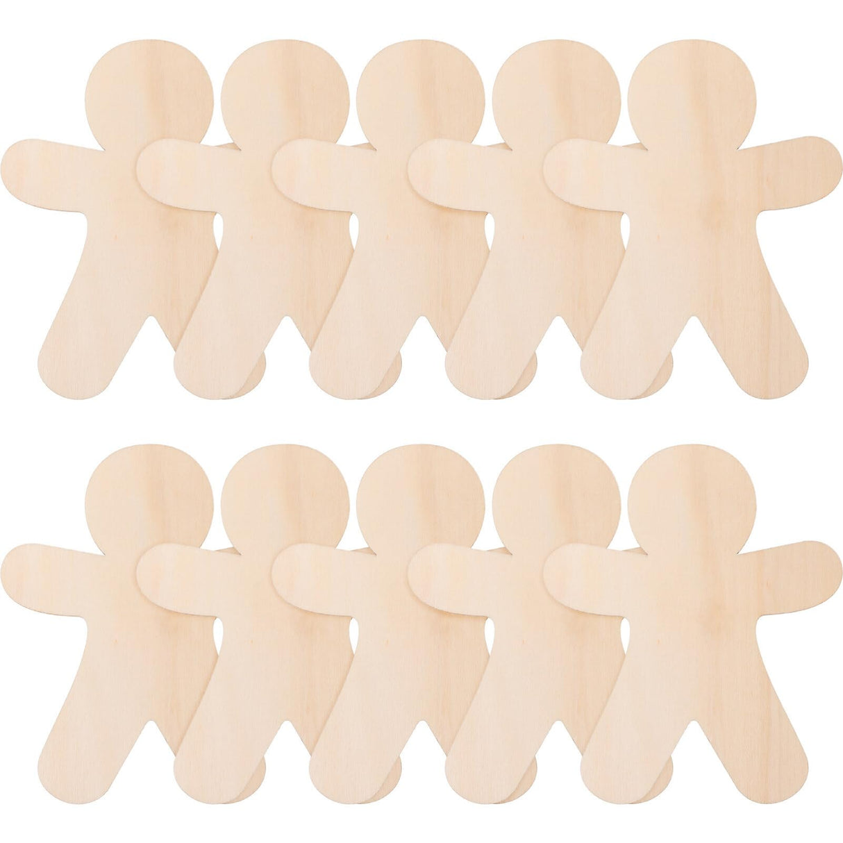 NOLITOY Wooden Gingerbread Men for Crafts, 10pcs Gingerbread Christmas Wooden Ornaments Unfinished Blank Gingerbread Man Shape Cutouts for Christmas NOLITOY