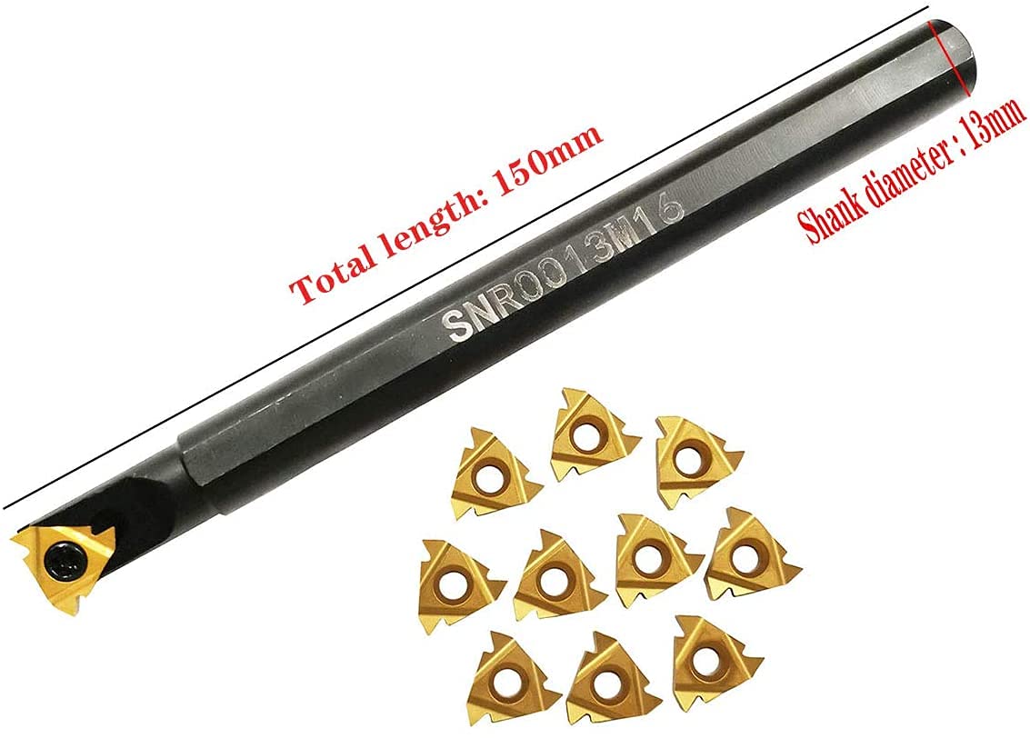ASZLBYM SNR0013M16 CNC Lathe Internal Threading Boring Bar Turning Tool Holder With 10pcs 16IR AG60 Carbide turning insert ASZLBYM