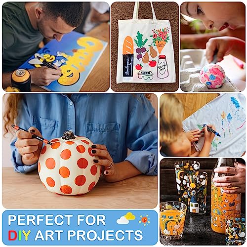 24 Colors Acrylic Paint Pens, Dual Tip Acrylic Paint Markers with Brush Tip and Fine Tip, Acrylic Pens for Rock Painting, Wood, Canvas, Stone, Glass, TANMIT