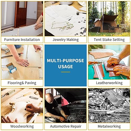 Rubber Hammer-KAIHAOWIN-25mm Small Rubber Mallet-Double Face Hammer with Soft/Hard-Anti-Slip Stainless Steel Ergonomic Grip with Low Recoil for KAIHAOWIN