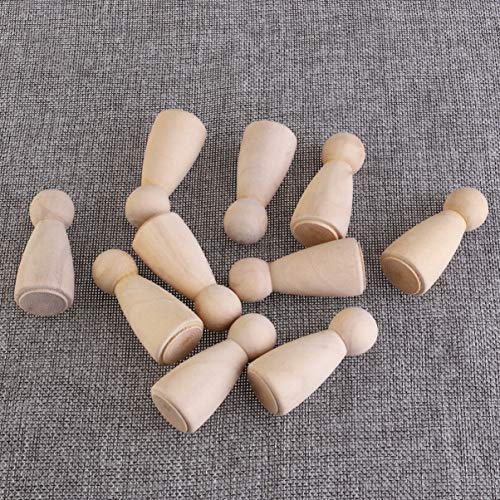 MAGICLULU 10pcs Wooden Pegs Unfinished Wooden Peg Doll Blank Unfinished Wood Peg Doll Bodies Little Peg People Peg Dolls Wood Doll Wood Trim Wooden MAGICLULU