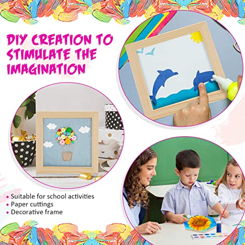 12 Pcs Wood Panel Boards for Painting 6'' Unfinished Wooden Canvas Panel Square Hexagon Triangle Boards Blank Wood Blocks Crafts for Arts Crafts Colarr