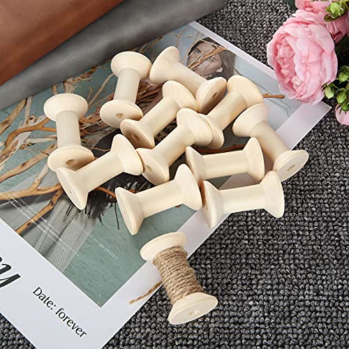 CYEAH 40PCS Wooden Spools for Crafts 2 Inch, Empty Thread Spools for Crafts, Splinter- Free Unfinished Wood Spools for Embroidery and Sewing Machines CYEAH