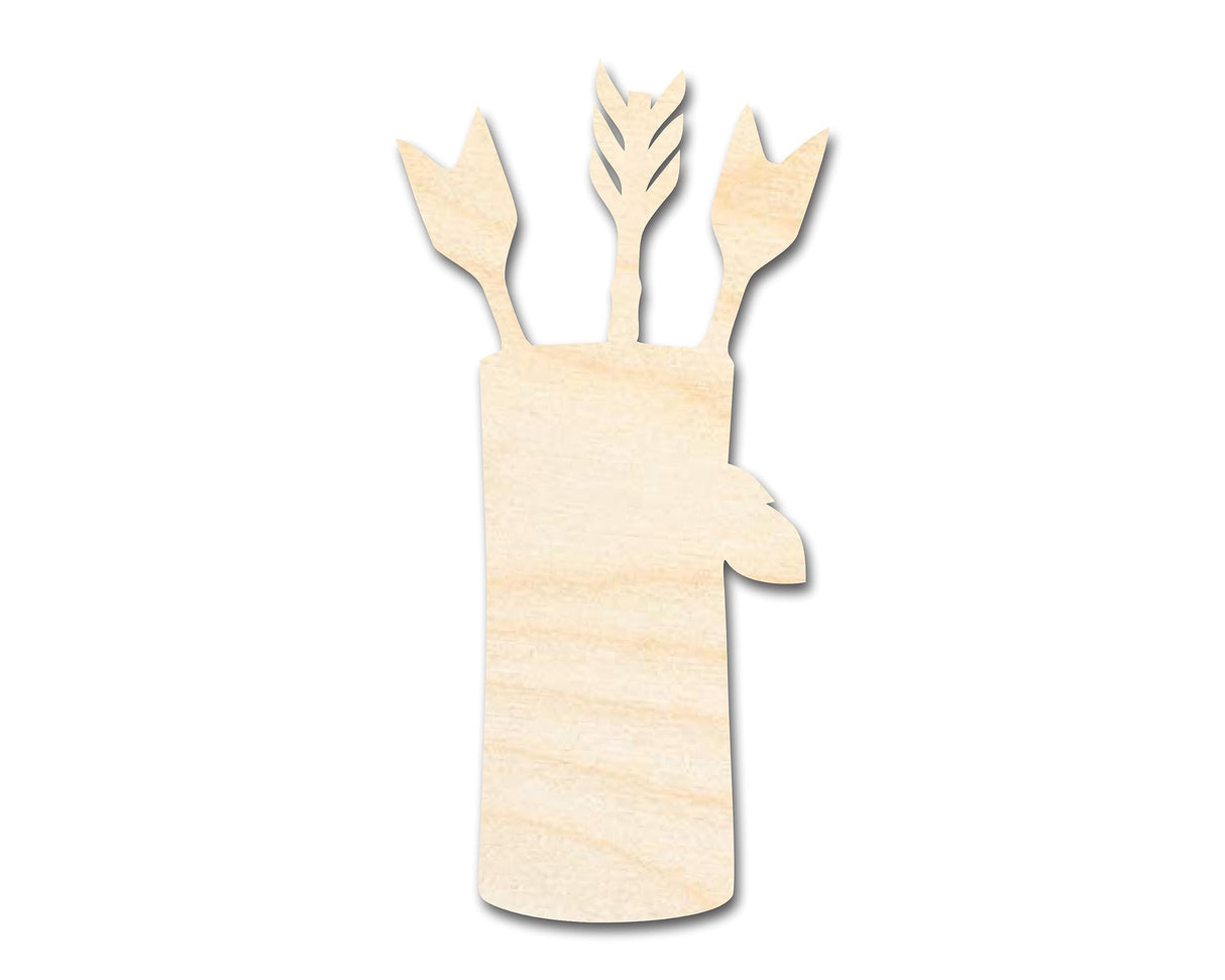 Unfinished Wood Arrow Quiver Shape | Craft Cutout | up to 36" DIY 12" / 1/4" 24 Hour Crafts