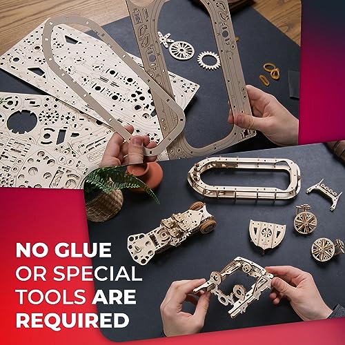 UGEARS Rescue Hovercraft - Boat Model Kits for Adults - 3D Wooden Puzzle Ship - Wood Model Boat Kits to Build - Premium Model Boats Kits with UGEARS