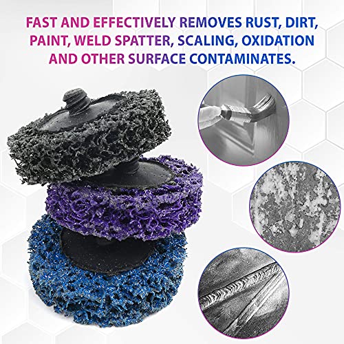 12 Pack 2 Inch Quick Change Stripping Disc Easy Strip and Clean Discs with 1 Disc Pad Holder, Non Woven Silicon Coarse Grinding Discs Set, Paint and Urhelper