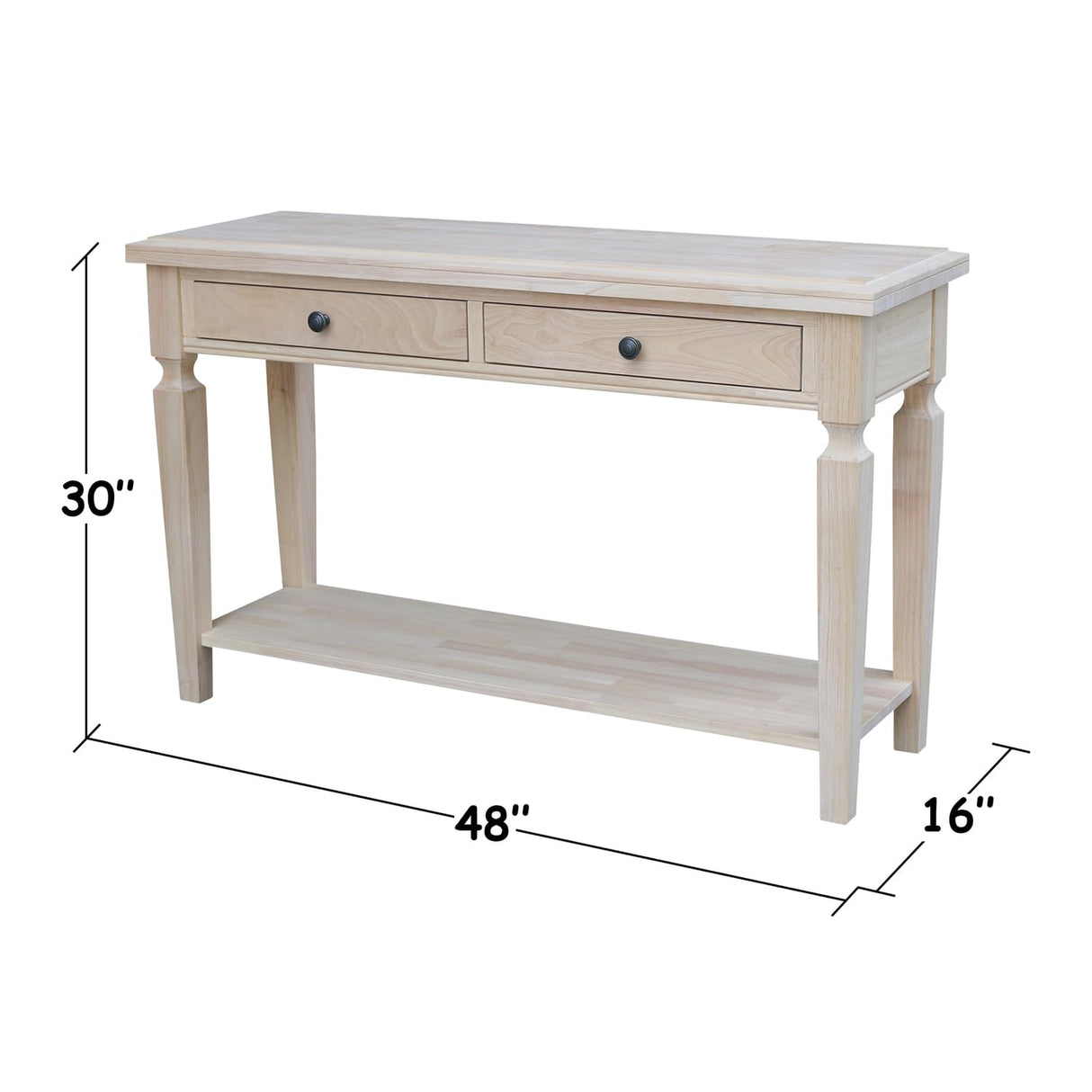 IC International Concepts Vista Console/Sofa, Unfinished Accent Table IC International Concepts