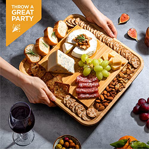 Personalized Cheese Board and Charcuterie Board: Custom Engraved Serving Platter - Unique Valentine's Day Gift, Wedding Gifts, Housewarming Gift Bambüsi