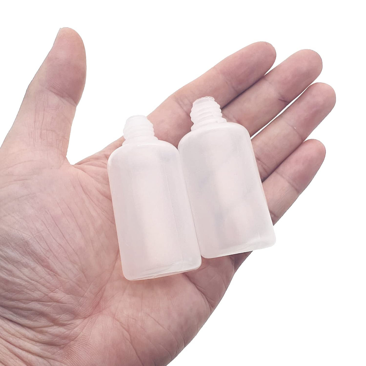 12 Pcs Precision Tip Applicator Bottles, MYYZMY 1 Ounce Translucent Glue Bottles, with 2 Mini Funnel, White Lids MYYZMY