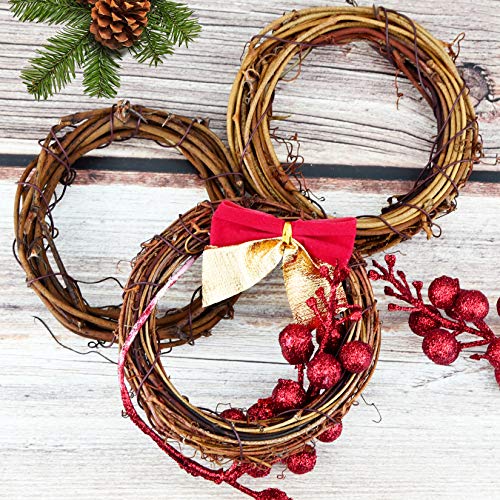 Grapevine Wreath Set, Marrywindix 16 Pieces Natural Vine Branch Wreath Christmas DIY Rattan Wreath Garland for Christmas Holiday Craft Wedding Decor Marrywindix