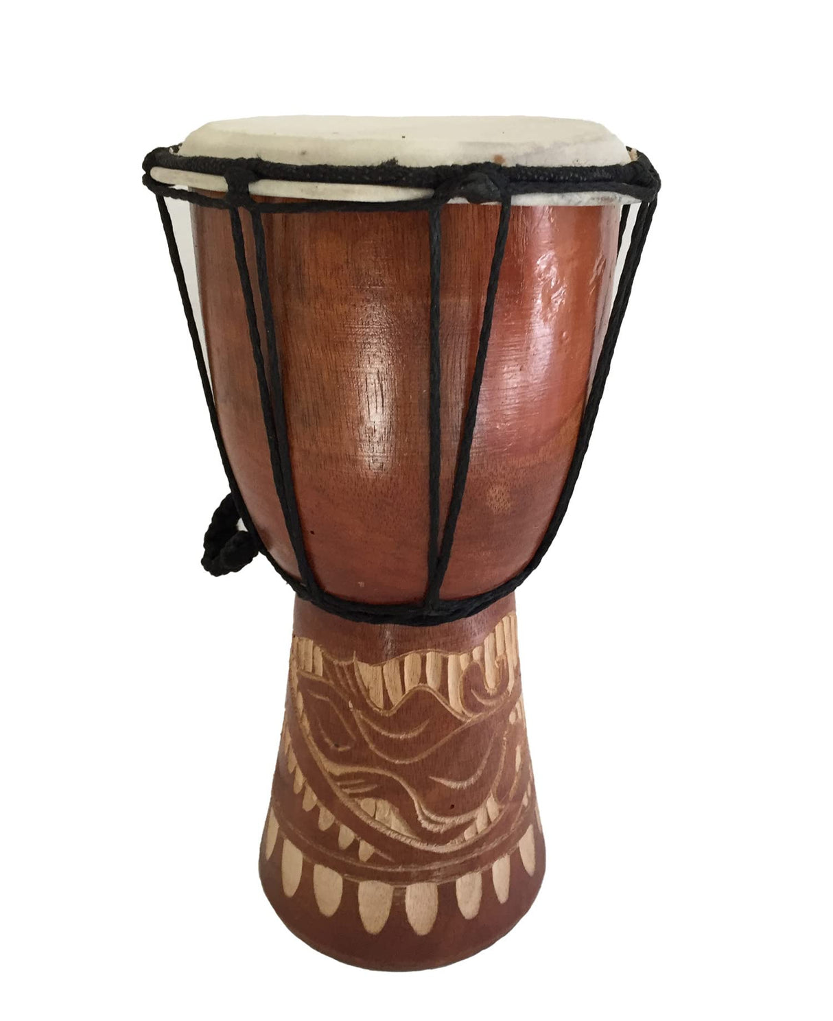 JIVE BRAND Djembe Drum Bongo Congo African Mahogany Wood Drum With Heavy Base Goat Skin Drum Head Hand Carved Professional Quality - 9" High - NOT Jive