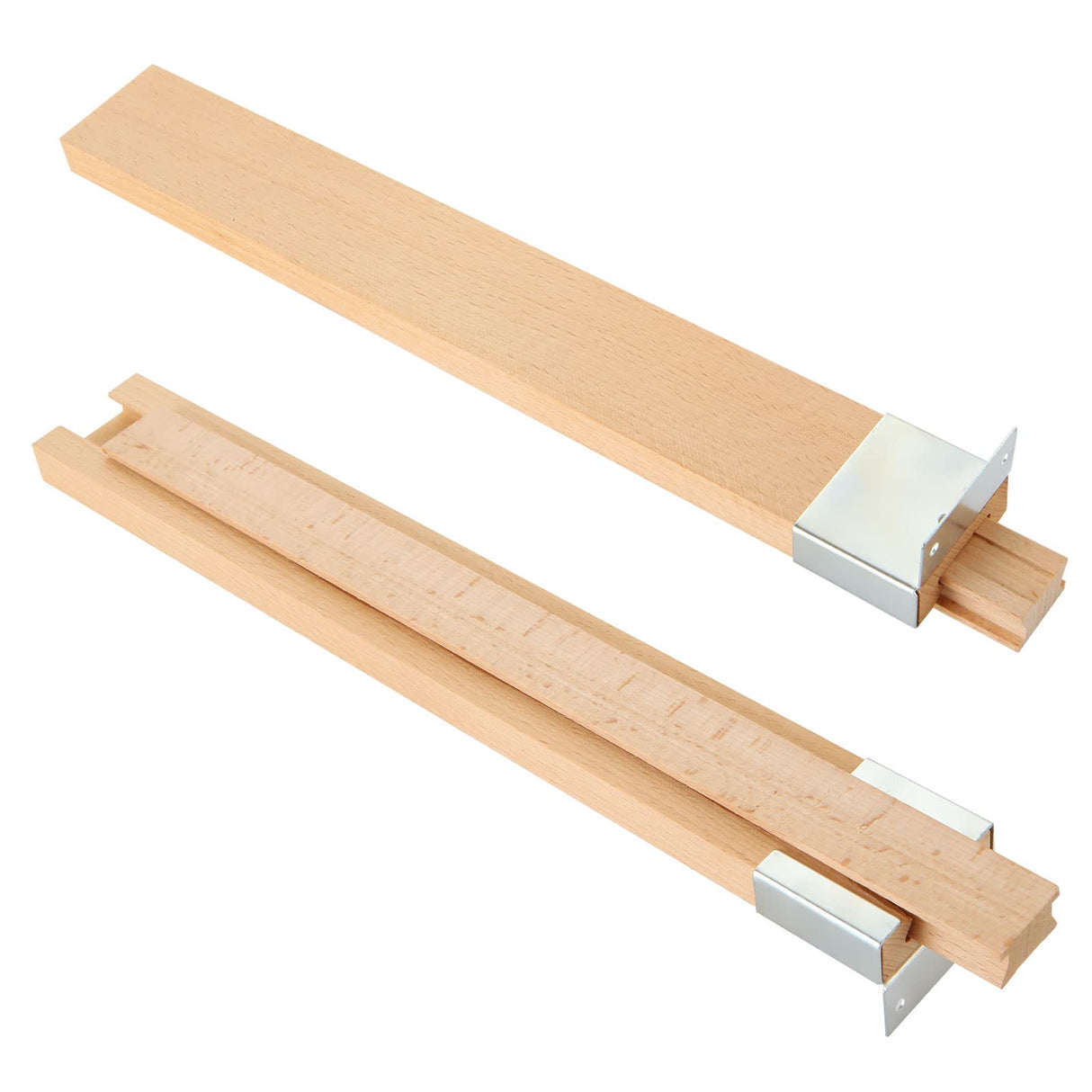 DAJAVE 6PCS 14 Inch Wood Drawer Slides with Metal Slide Glides, Classic Traditional Wood Center Guide Track Mount Drawer Glides Rails Replacement DAJAVE