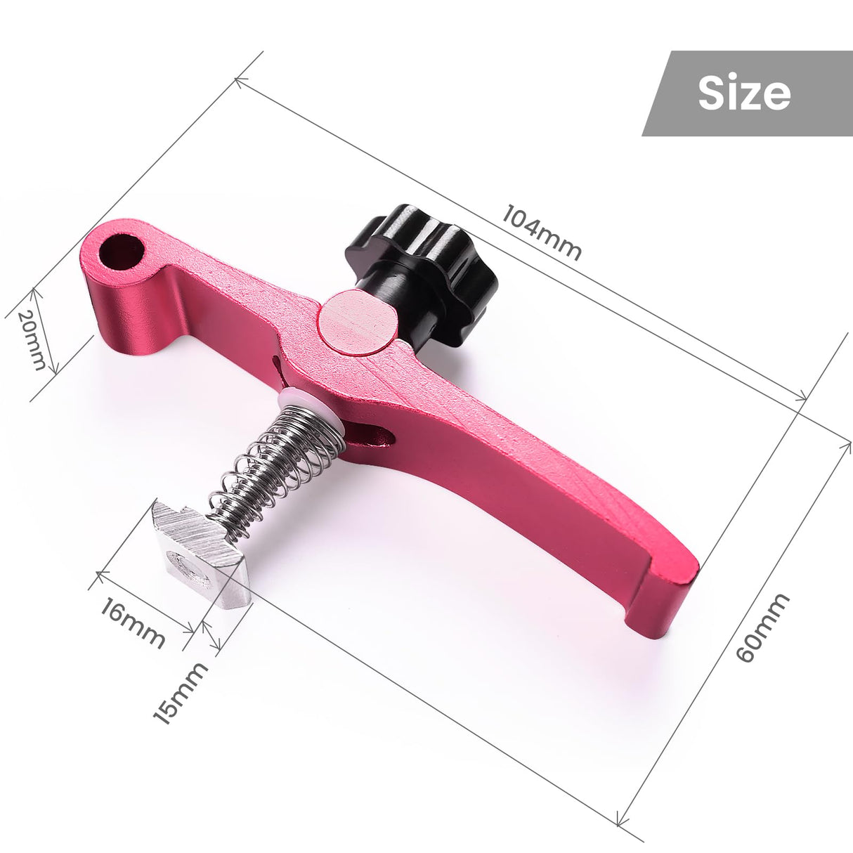 NymoLabs 2PCS T-Track Hold Down Clamp for CNC Router Metalworking Woodworking, MDF Spoilboard with 6mm(0.24'') Threaded Hole Aluminum Spoilboard for NYMOLABS