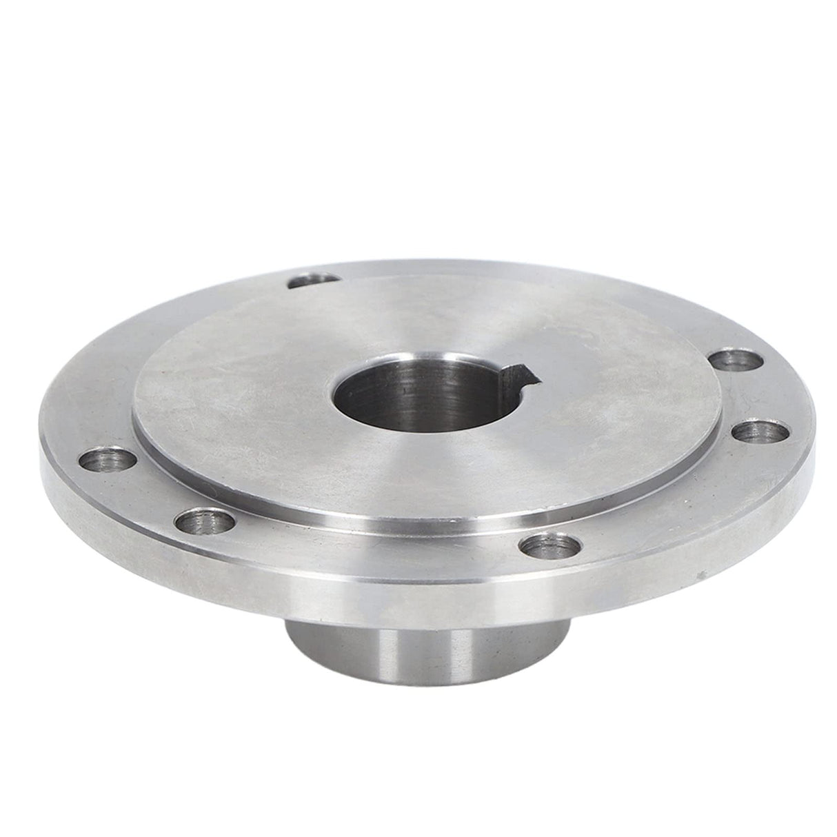 Lathe Flange, 6 Mounting Holes 125mm Chuck Connection Flange, High Manganese Steel Chuck Flange for K11-125 K12-125 K72-125 Back Plate for Self Focket