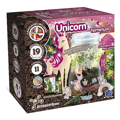 Science4you Unicorn Terrarium Kit - Make Your Own Terrarium, Unicorn Toys for Kids, 19 Unicorn Stickers, Toys and Games for Kids 6+ Year olds,