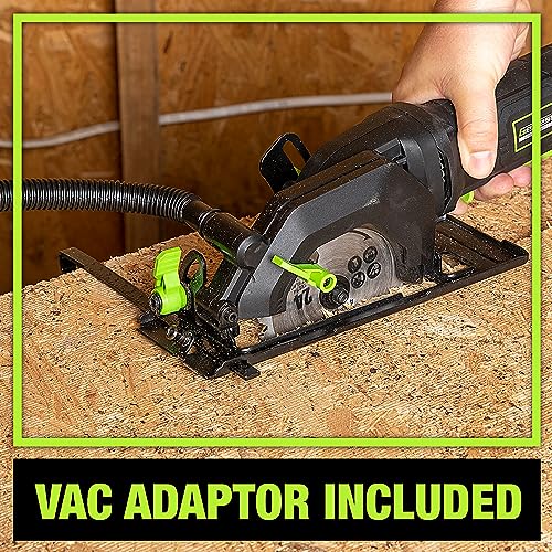 Genesis GCS445SE 4.0 Amp 4-1/2" Compact Circular Saw with 24T Carbide-Tipped Blade, Rip Guide, Vacuum Adapter, and Blade Wrench Genesis