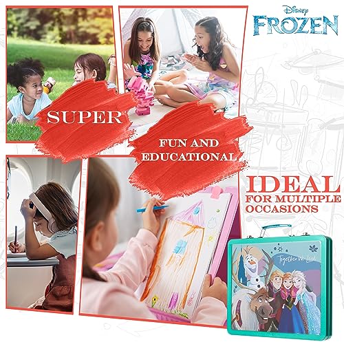 Disney Frozen Kids Art Set 40 Plus Pieces Kids Colouring Sets Paints Colouring Pencils Markers Crayons Gifts for Girls (Blue/Multi) Disney