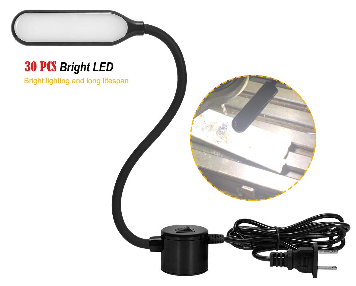 Amazing power Sewing Machine Light LED Flexible Gooseneck Work Lamp with Magnetic Mount Base for Workbench Lathe Drill Press Amazing power