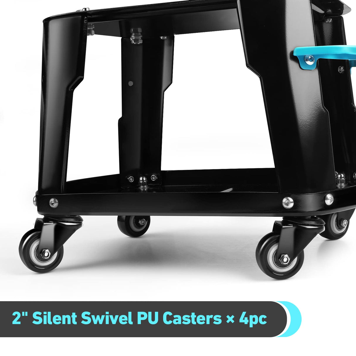 DURATECH Rolling Mechanic Stool, Shop Stools with 2 Inch Swivel Wheels, Heavy Duty Garage Creeper Seat with Tool Tray, 300 Lbs Loading Capacity(Tools DURATECH