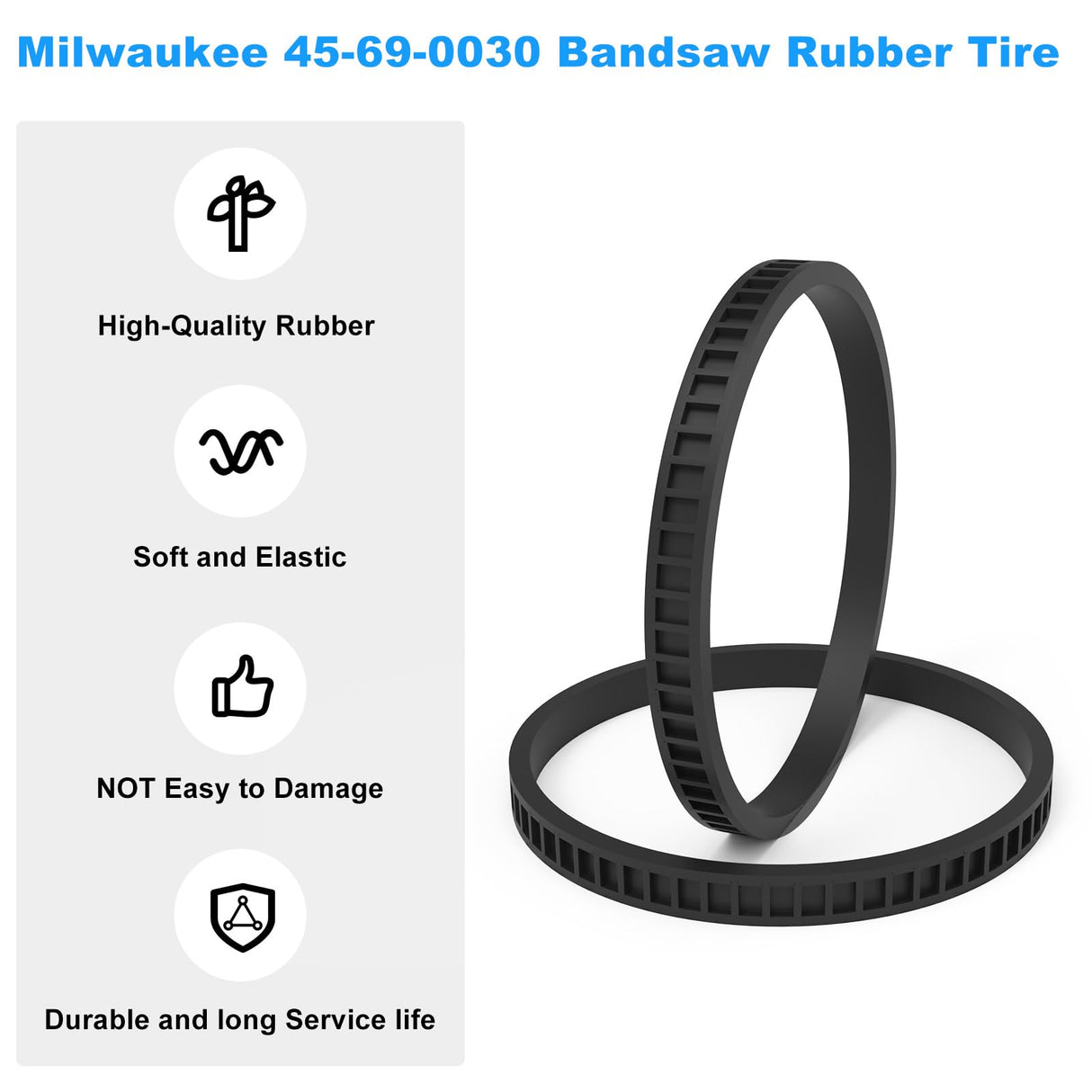 45-69-0030 Band Saw Tire FOR Milwaukee BandSaw Compact Pulley Tires 2629-20 6242-6 2429-20 (4.0" Diameter Tires)- 2 Pack Kscjdg