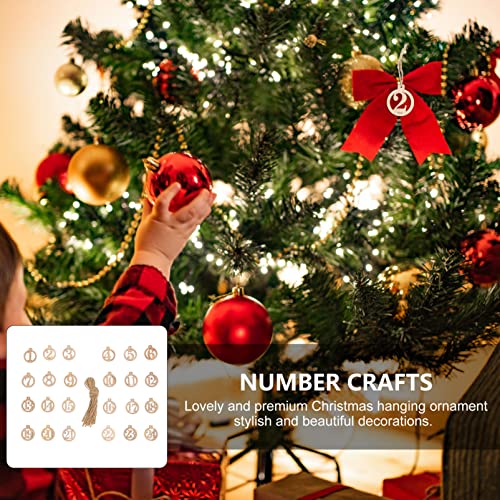 Veemoon 1 Set Digital Listing Wood Cutout Slices Blank Wood Cutouts Christmas Wood Number Sign Christmas Advent Calendar Unfinished Wood Number Veemoon