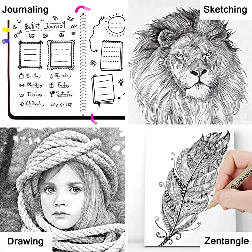 Micro Fineliner Drawing Art Pens: 16 Black Fine Line Waterproof Ink Set Artist Supplies Archival Inking Markers Liner Professional Sketch Outline KOUSICOO