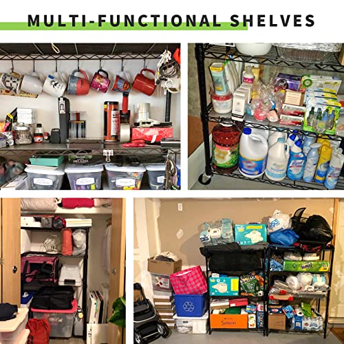 YYkokocat Wire Shelving 32" H x 23W x 13D Storage Shelf with Wheels Adjustable 3 Tier Metal Shelves Unit for Small Places Kitchen Storage Rack Shelf YYkokocat