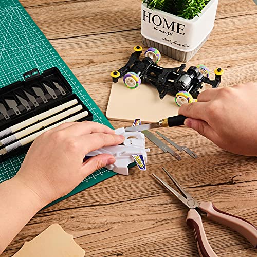 2 Sets Mini Hobby Saw Blades Tools Include 1 Set Mini Hand Hobby Saw Model Tools and 1 Set Precision Cutter Craft Kit Modelling Knife DIY Razor Saw Honoson