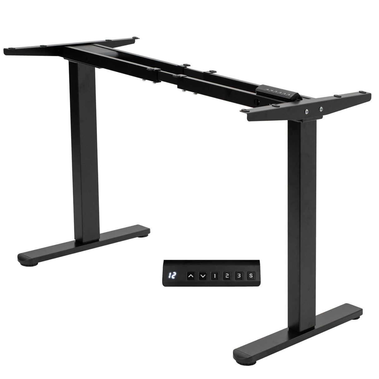 VIVO Electric Stand Up Desk Frame, DIY Workstation, Frame Only, Dual Motor Ergonomic Standing Height Adjustable Base with Memory Controller, Black, VIVO