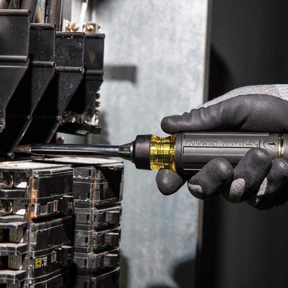 Klein Tools 32305 Multi-bit Ratcheting Screwdriver, 15-in-1 Tool with Phillips, Slotted, Square, Torx and Combo Bits and 1/4-Inch Nut Driver Klein Tools