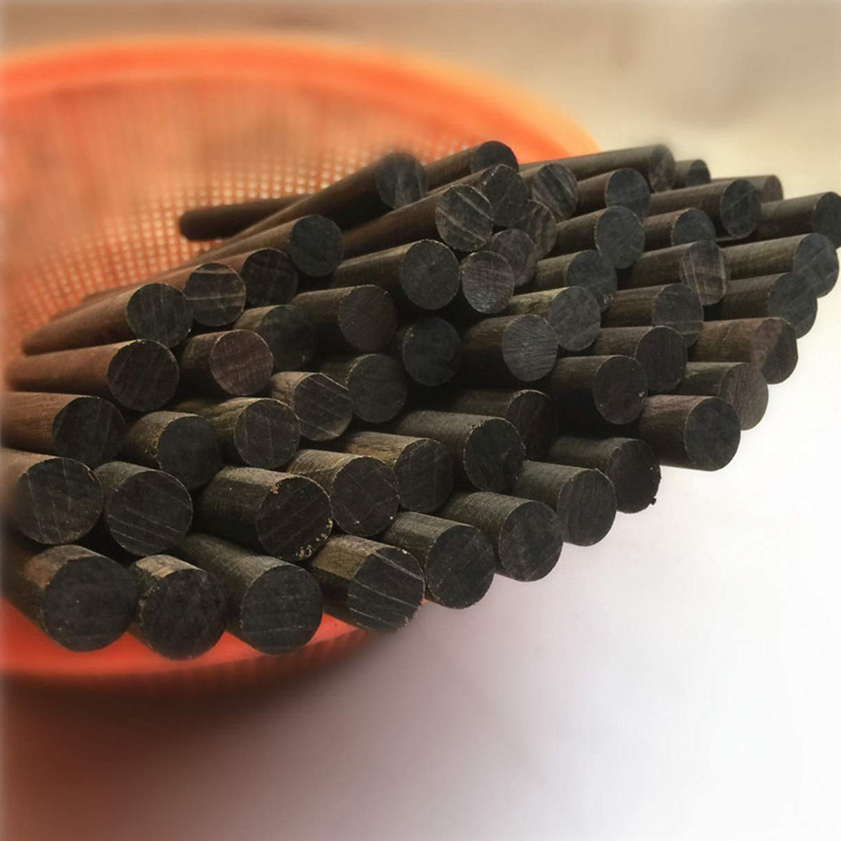 CHENGYIDA 10-Pack 15x1.2cm African Blackwood Ebony Dowel Pins Wood Lumber Turning Blanks Pen Making Round Stick Pen Make Blanks Wood Handle CHENGYIDA