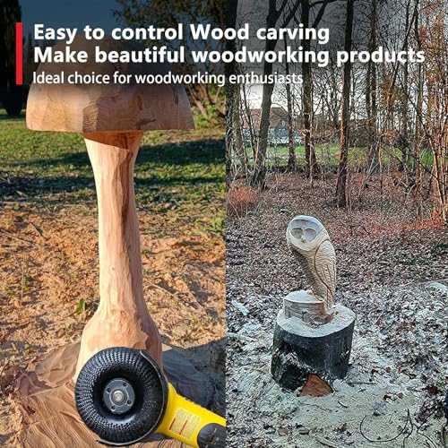 OBA Wood Carving Disc Set 3 PCS 4-1/2" Wood Grinding Wheel Sets with 7/8" Arbor for Angle Grinder Grinding and Polishing OBA