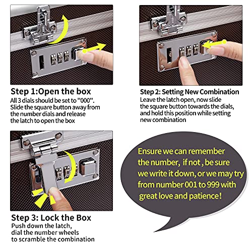 Locking Medication Box with Portable Storage Case, Childproof Medicine Lock Organizer, 12.2''x 7.2''x 7.6'', Lockable Empty First Aid Storage HEWEI WORKS