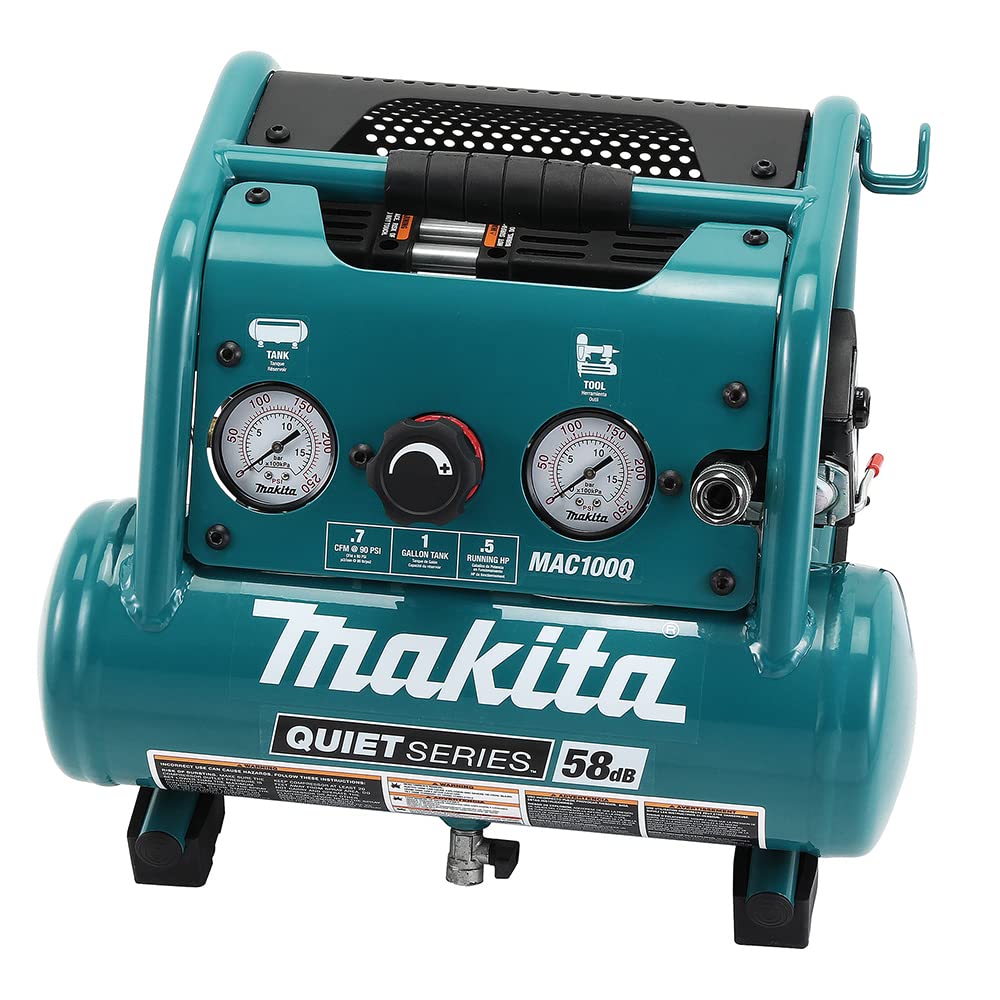 Makita MAC100Q Quiet Series, 1/2 HP, 1 Gallon Compact, Oil-Free, Electric Air Compressor Makita