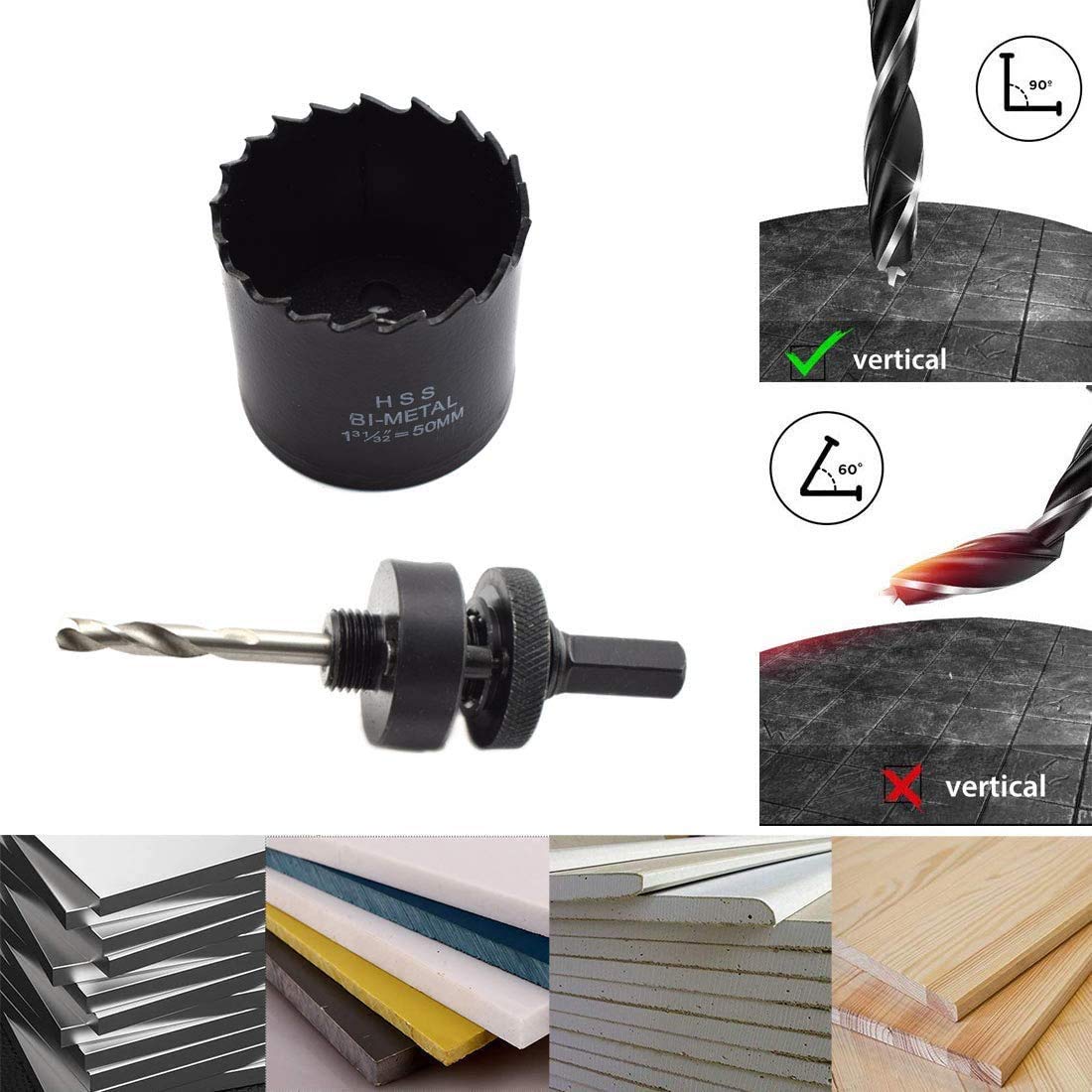 2 Inch (50mm) Desk Grommet and Hole Saw Kit, OZXNO Desk Wire Cord Hole Cover with Matching Holesaw Drill Bits and Reusable Cable Ties (5X Wire OZXNO