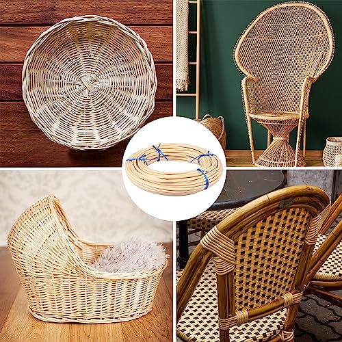 2 rolls # 8 Spline, 66 Ft Each roll Reed Spline, Diameter 0.2 In(5mm)Natural Cane Webbing Roll, and Round Reed Coil for DIY Furniture Making and - WoodArtSupply