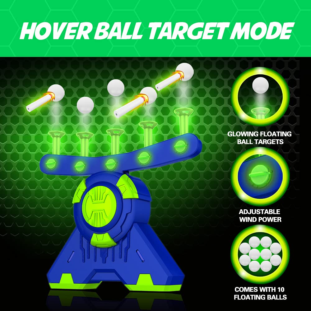 BAODLON Shooting Games Toy for Age 5, 6, 7, 8, 9, 10+ Years Old Kids, Boys - Glow in The Dark Floating Ball Target with Foam Dart Toy Gun, 10 Balls/5 BAODLON