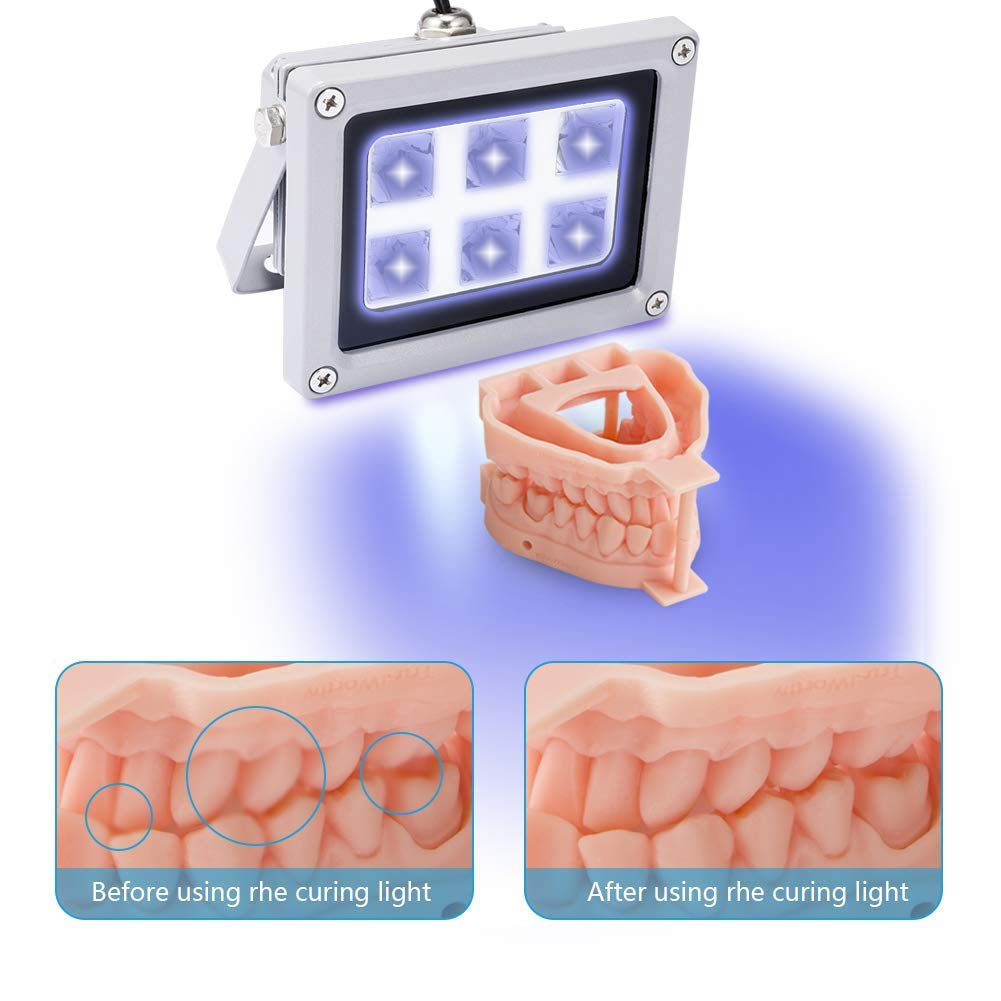 3D Printer UV Resin Curing Light with Solar Turntable 360°Rotating Stand for SLA DLP LCD 3D Printer Solidify Photosensitive Resin 405nm UV Resin Comgrow