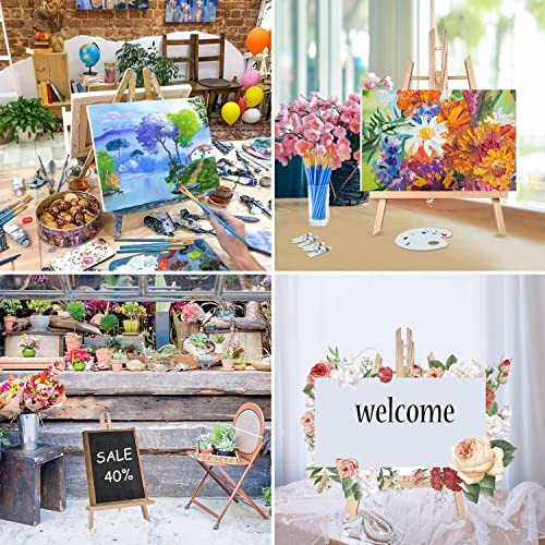 Easel & Canvas Sets 52 Pcs Painting Supplies(4 PCS Easels+4 PCS Canvases+ 40 PCS Brushes+4 PCS Palettes)16 Inch Tabletop Easel Wooden Art Easel for ZaHi