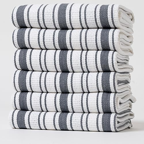 Casa De Lan Pack of 6 Cotton Kitchen Towel Set - Dish Towels for Kitchen - Basket Weave Cloths - Tea Towels for Kitchen - Highly Absorbent - 100% Casa De Lan