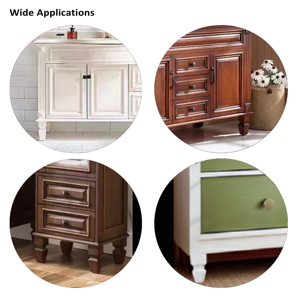 Aiminjey Wooden Furniture Legs, 6 Inch Solid Wood Unfinished Replacement Bun Feet Sofa Couch Chair Ottoman Loveseat Cabinet Legs Set of 4 (6inch- Aiminjey