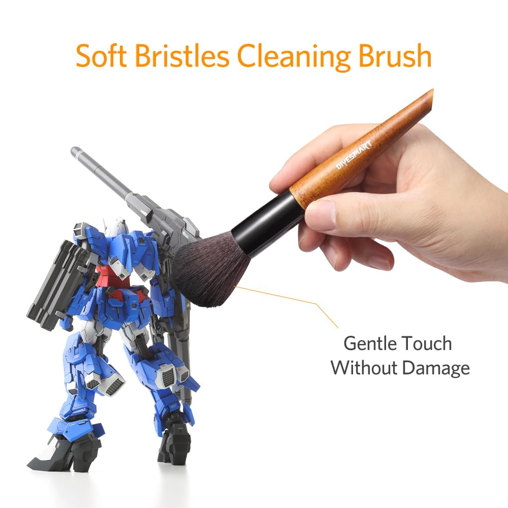 DIYESMART 2pcs Cleaning Brush Kit with Wooden Handle, Model Dusting Brush Kit for Figures, Statues,Models, Craft DIYESMART