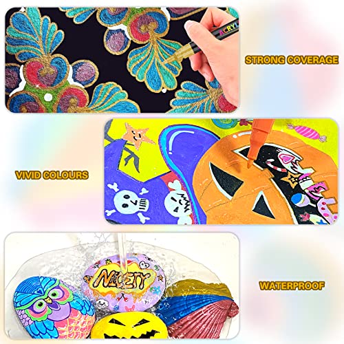 NICETY 72 Colors Acrylic Paint Pens Paint Markers, Extra Fine Tip Point Acrylic Paint Pens for Rock Painting, Canvas, Wood, Ceramic, Glass, Stone, NICETY
