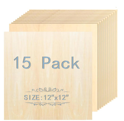 Unfinished Wood Pieces,15 Pack Basswood Sheets 1/16,Basswood Plywood Wood Sheets for Crafts,Perfect for Painting, Drawing, Laser, Wood Engraving,