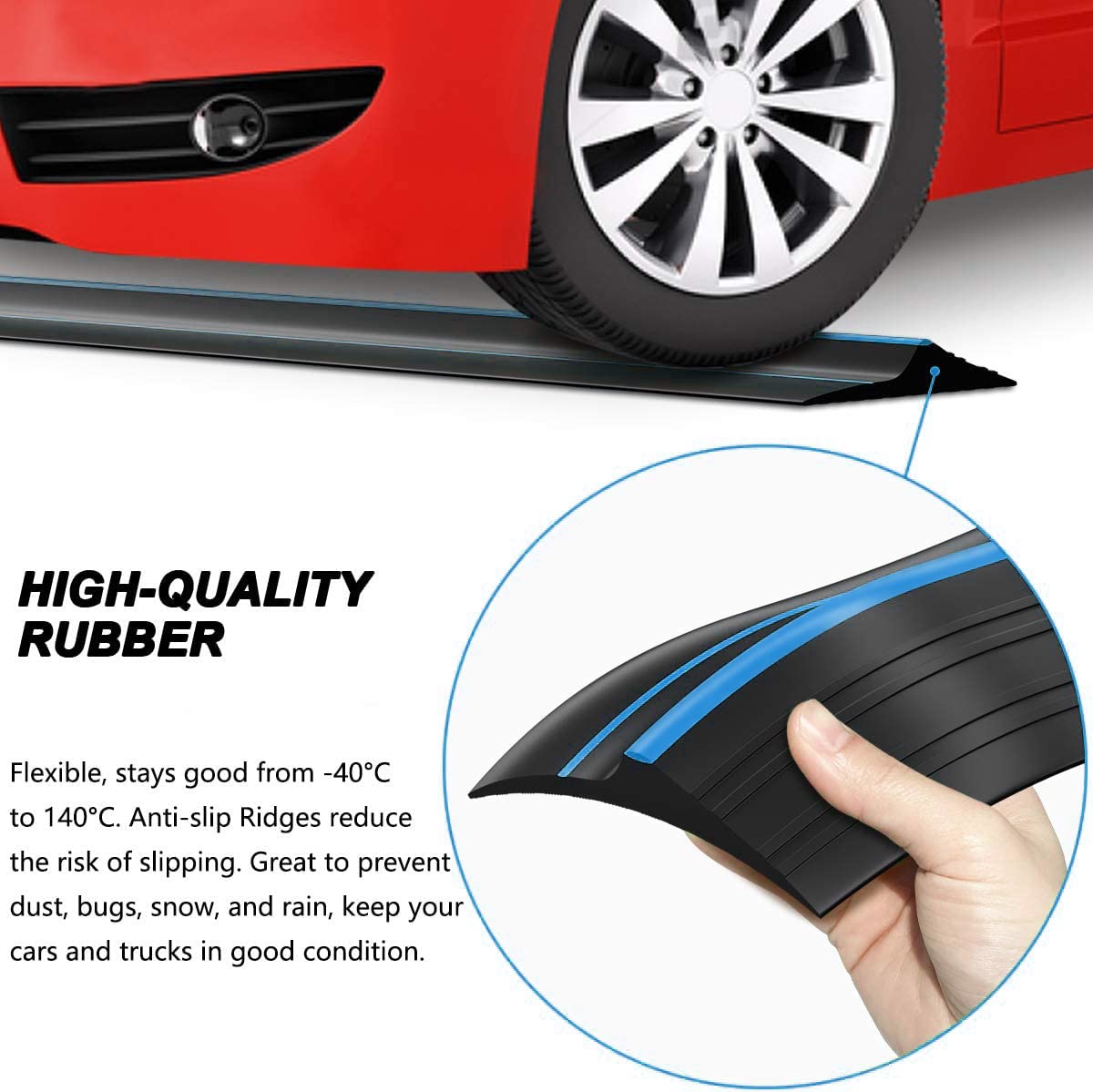 Jin&Bao Universal Garage Door Threshold Seal Strip 20FT Kit, Bottom Waterproof Rubber Weather Stripping Replacement(Blue) Jin&Bao