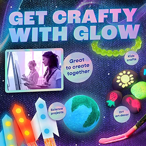 Glow-in-The-Dark Paint, Multi-Surface Acrylic Paints for Outdoor and Indoor Use on Canvas & Walls, Halloween Decorate, Gifts for Artists, neon nights