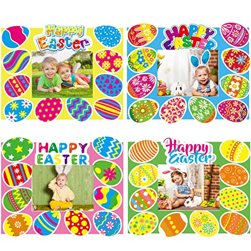 chiazllta 24 Packs Easter Kids' Craft Kits DIY Picture Frame Craft Spring Easter Art Activities Home School Classroom Game Bulletin Board Easter chiazllta