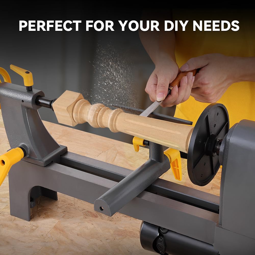 Hoteche Benchtop Wood Lathe 3-Amp 10-Inch x 13-Inch Variable Speed Mini Power Woodturning Tool Hoteche
